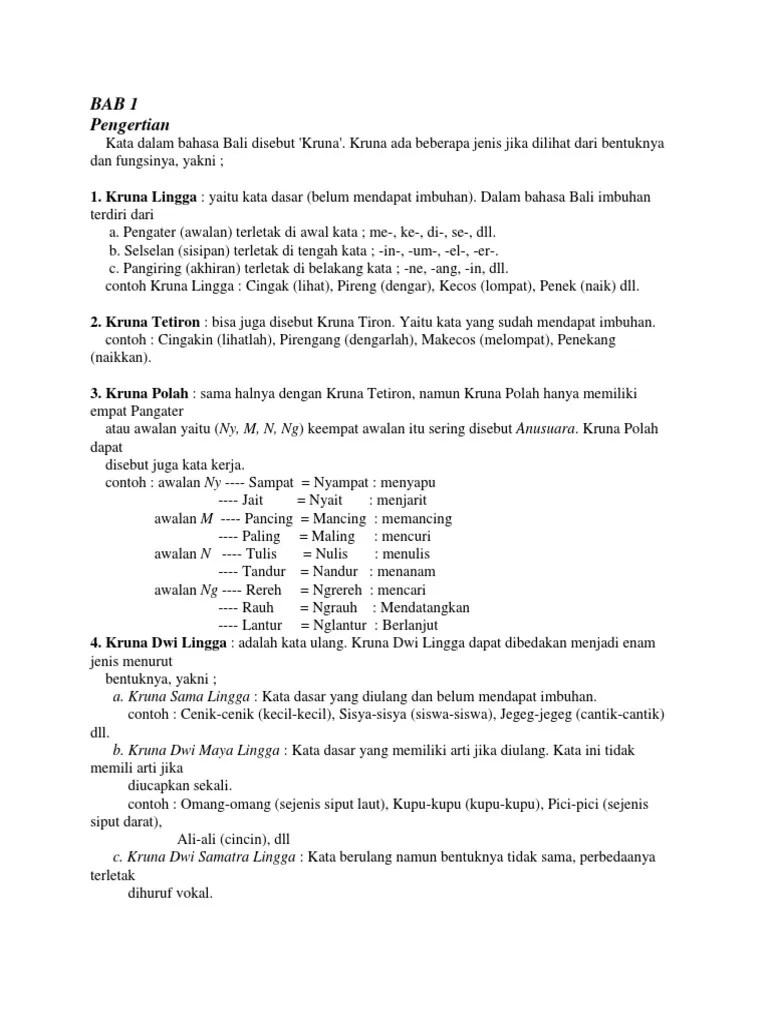 Materi Bhs Bali | PDF