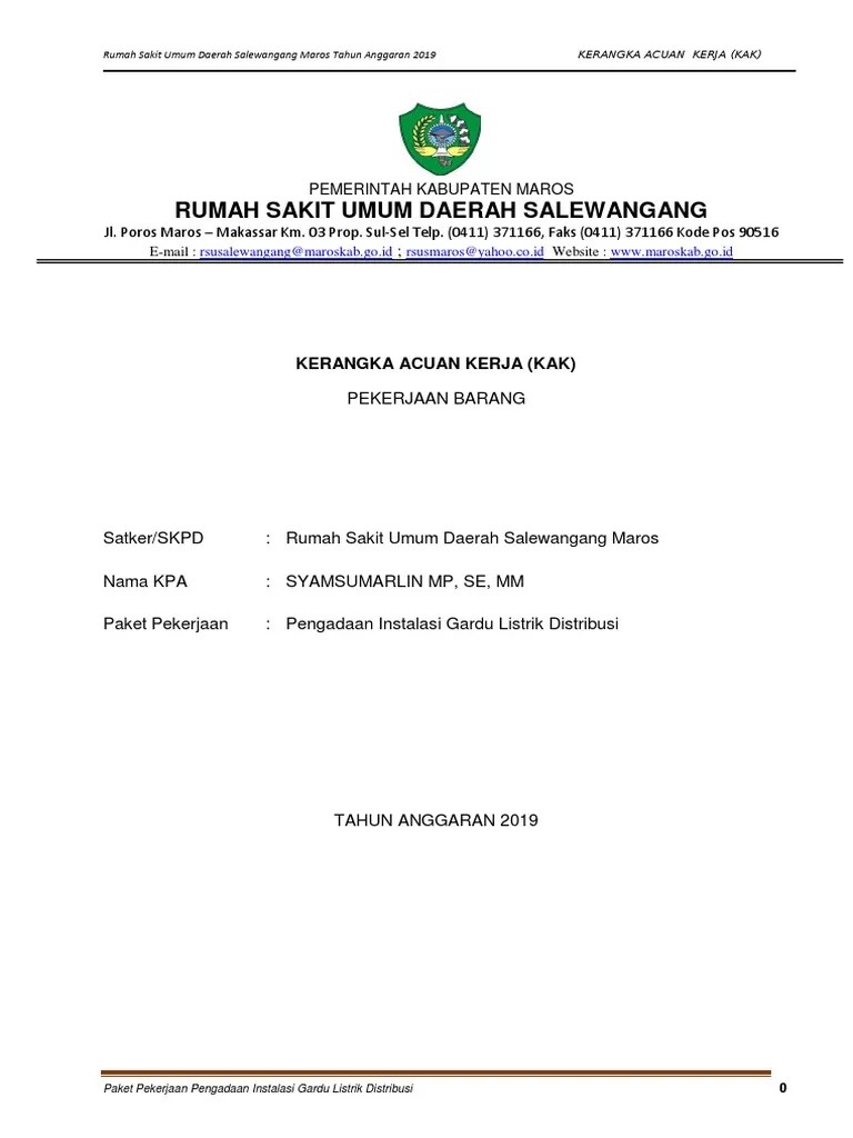 KAK Pengadaan Instalasi Gardu Listrik Distribusi | PDF