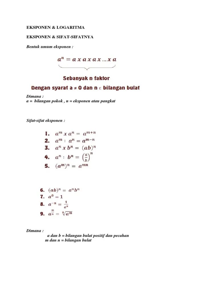Eksponen Dan Logaritme | PDF