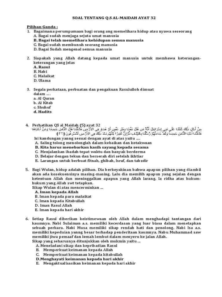 Isi Kandungan Surat Al Maidah Ayat 48 - Berbagi Informasi