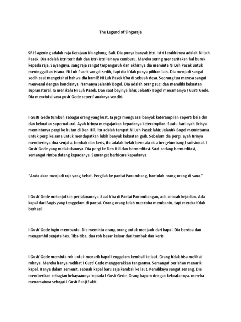 The Legend of Singaraja | PDF