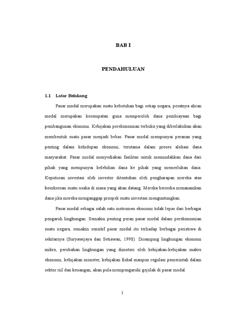 Proposal Skripsi Analisa Abnormal Return Dan Trading Volume Activity | PDF