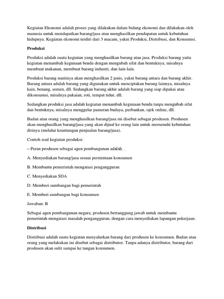 Kegiatan Ekonomi | PDF