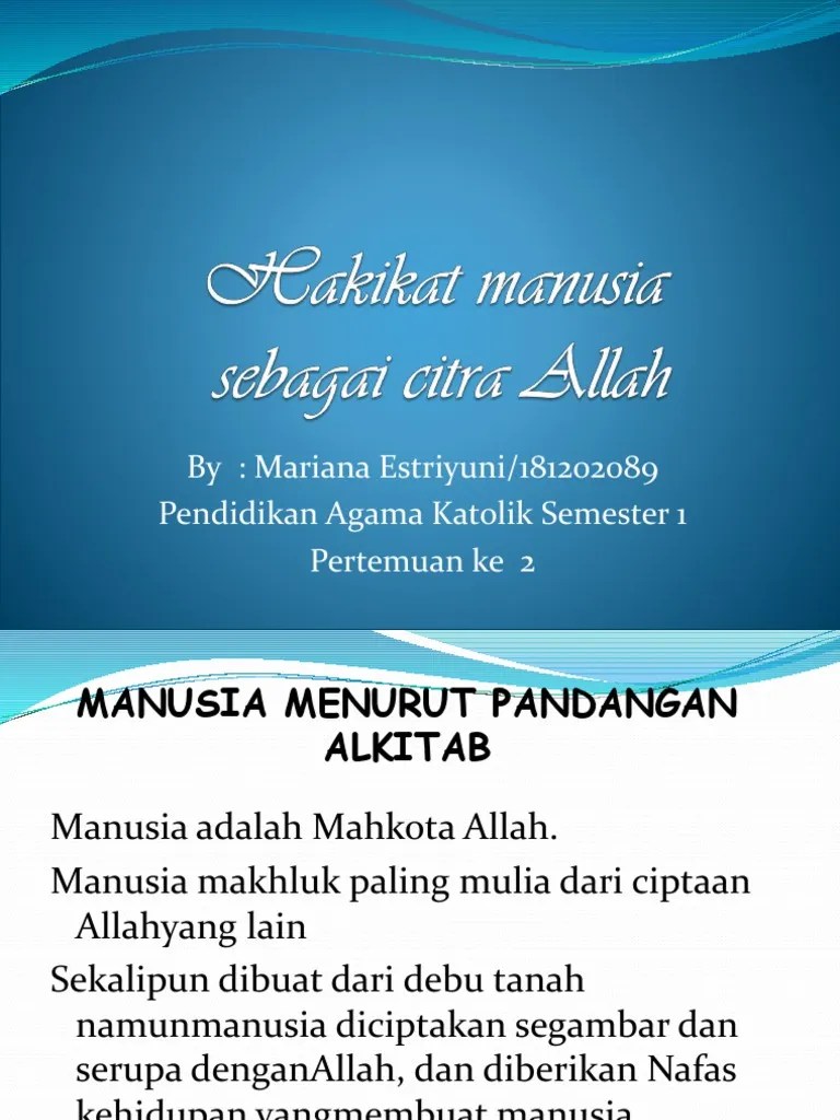Hakikat Manusia SBG Citra Allah | PDF