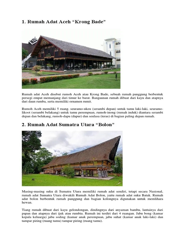 Rumah Adat Aceh Krong Bade