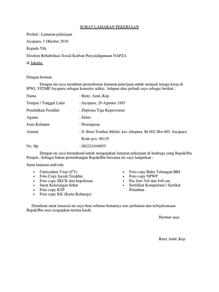 Surat Lamaran Pekerjaan | PDF
