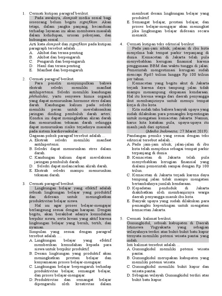 Contoh Soal Un SMK | PDF