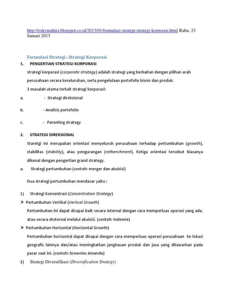 Diversifikasi Horizontal Dan Contohnya