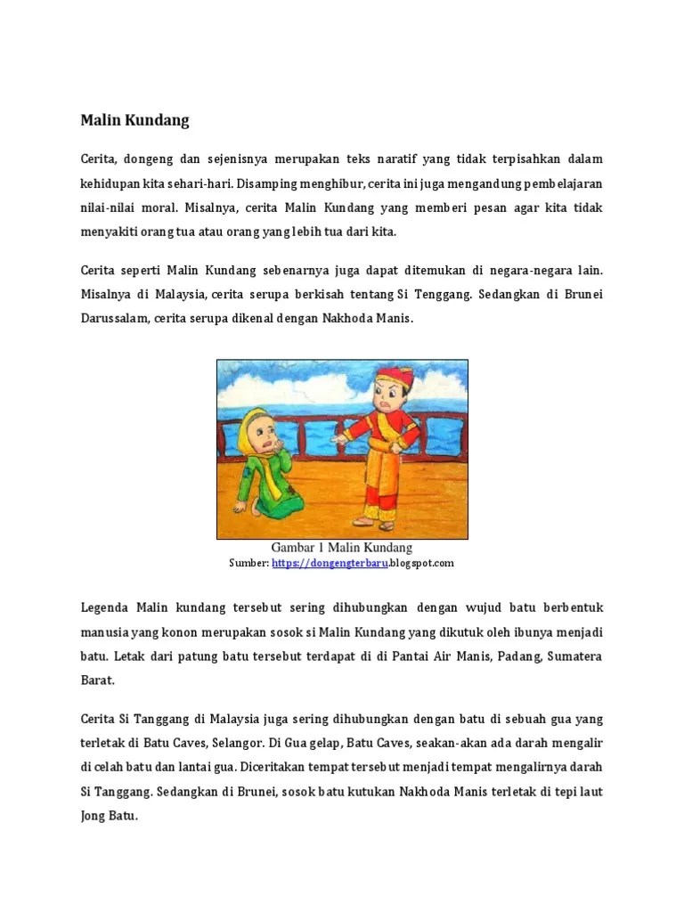 Malin Kundang: Sumber | PDF
