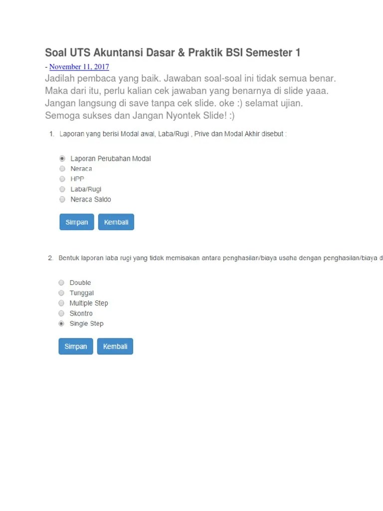 Soal Uts Akuntansi Biaya Dan Jawabannya - Foto Modis