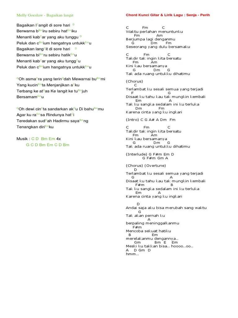 Lirik Dan Kunci Gitar Mungkin Melly Goeslaw