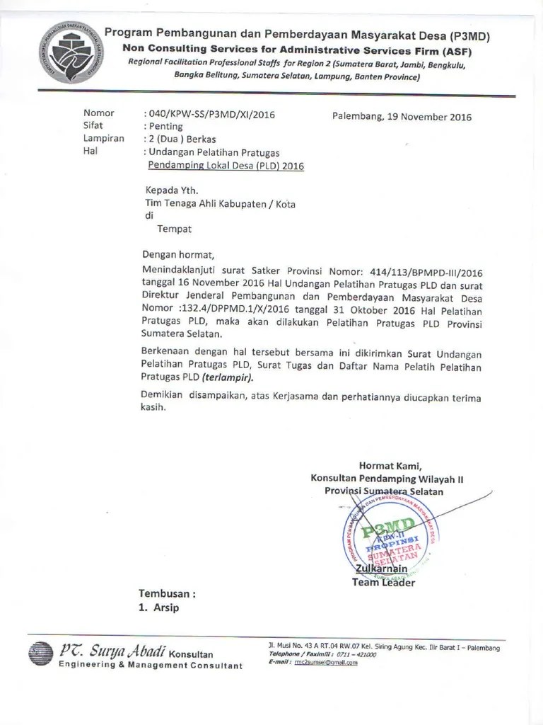 Surat Undangan Pelatihan Pratugas | PDF