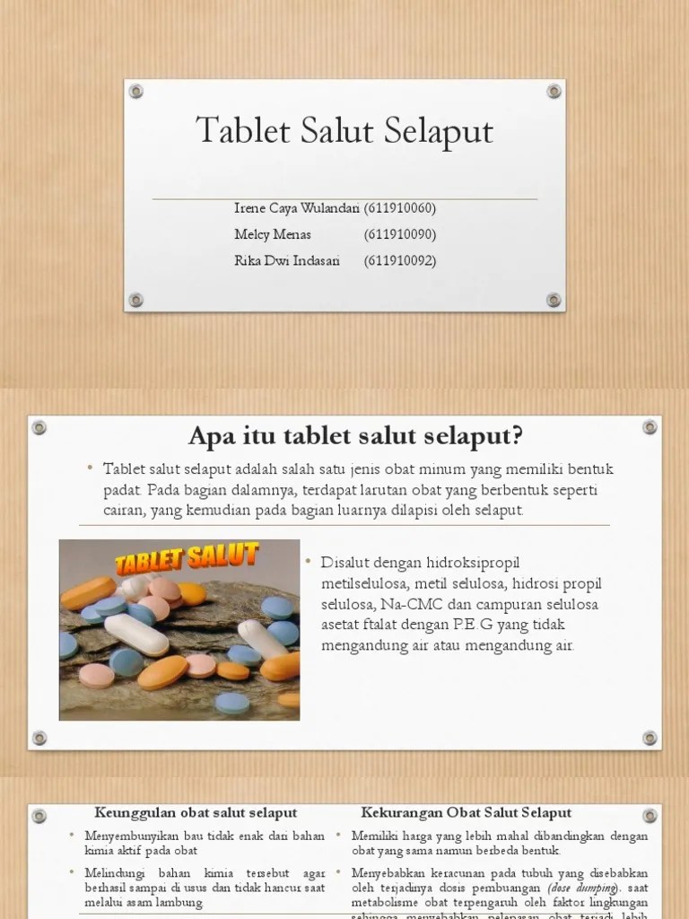 Tablet Salut Selaput | PDF