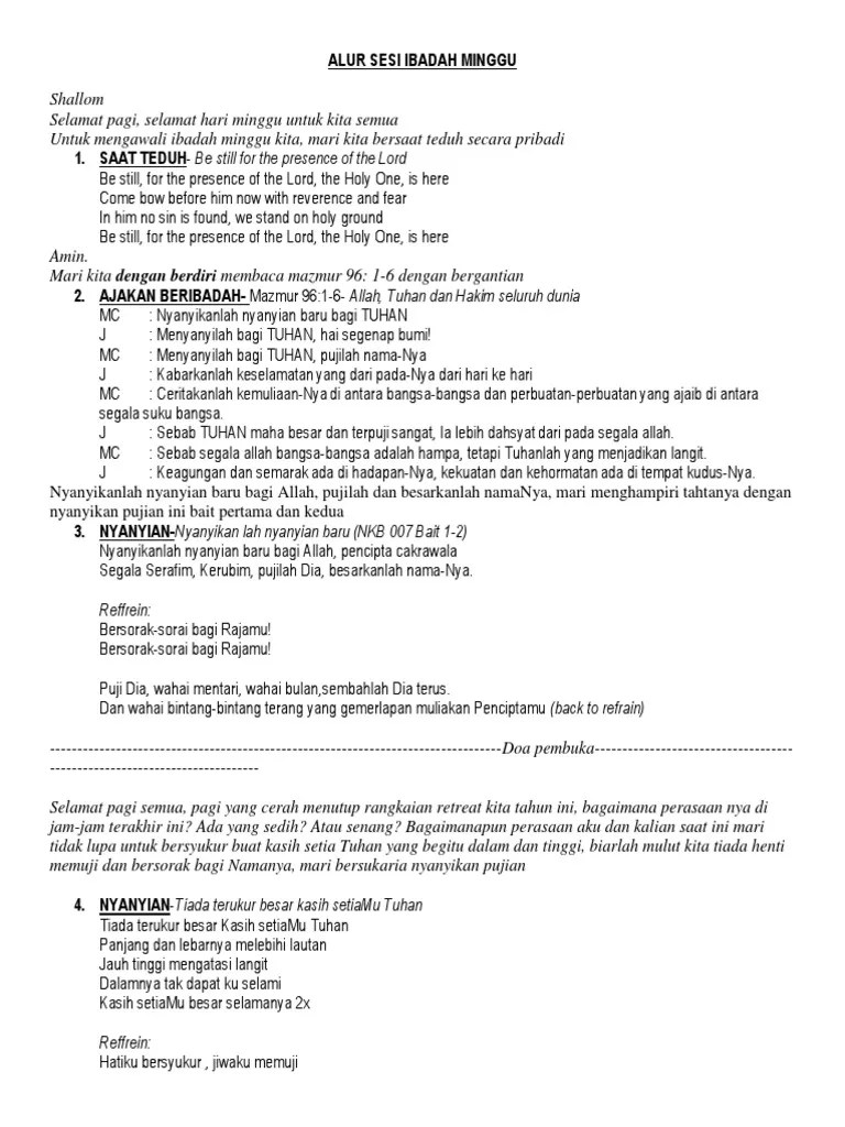Alur Sesi Ibadah Minggu | PDF