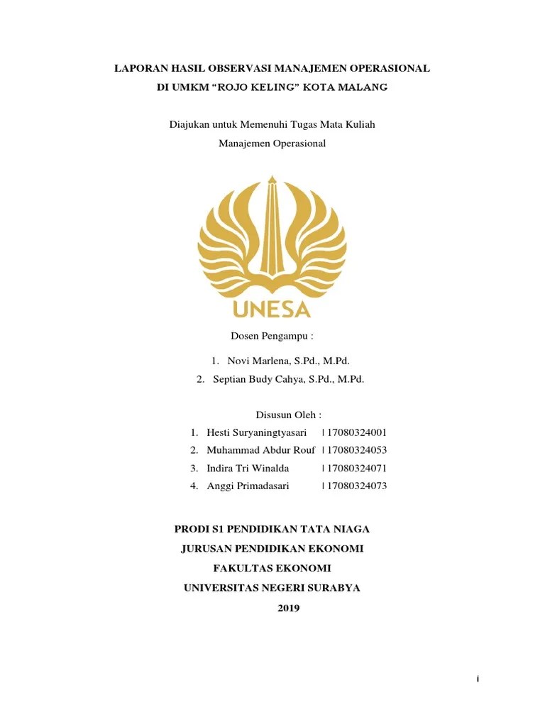 Laporan Observasi Umkm Rojokeling Malang | PDF