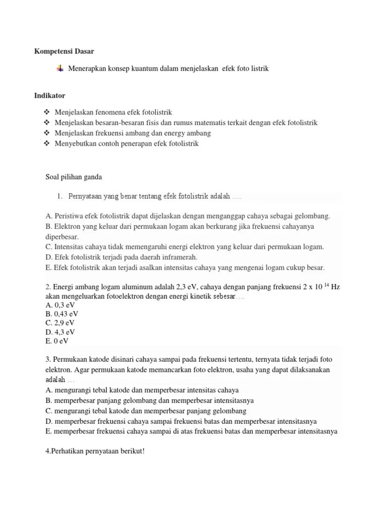 Efek Foto Listrik | PDF