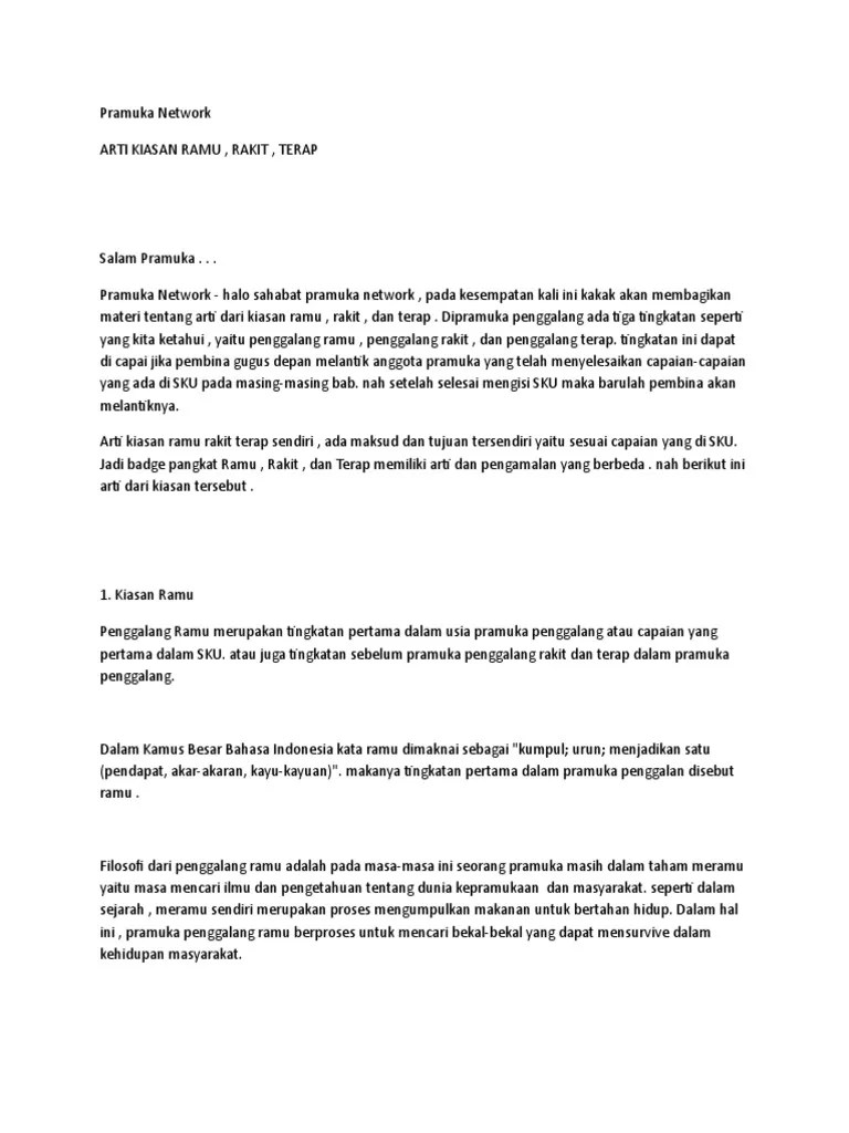 Pengertian Ramu, Terap, Rakit | PDF