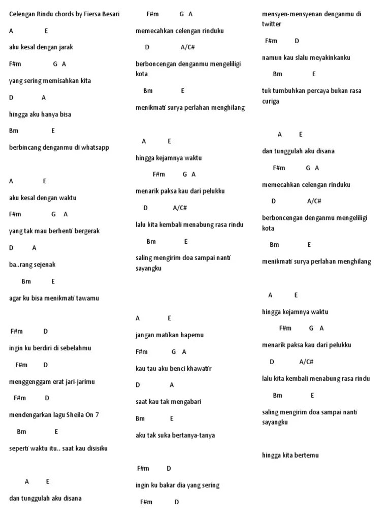 Celengan Rindu Chords by Fiersa Besari | PDF