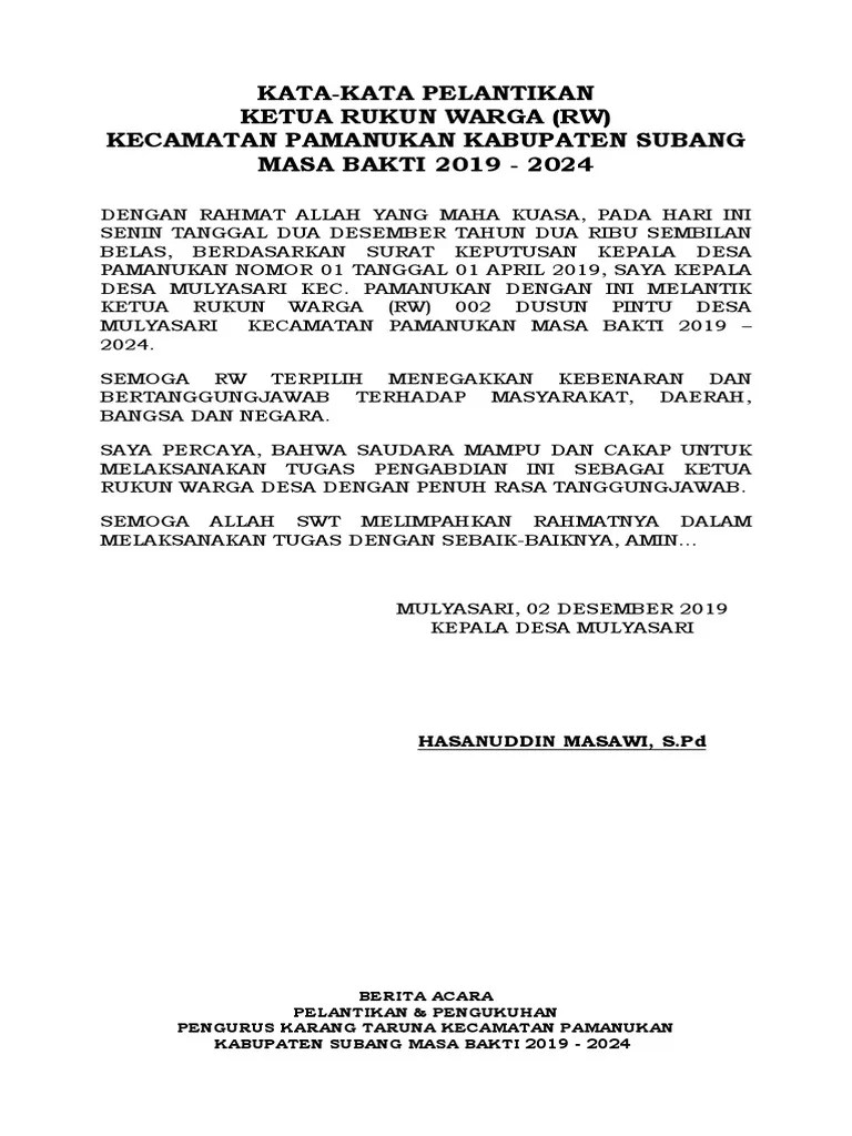 29+ Contoh Naskah Pelantikan Organisasi