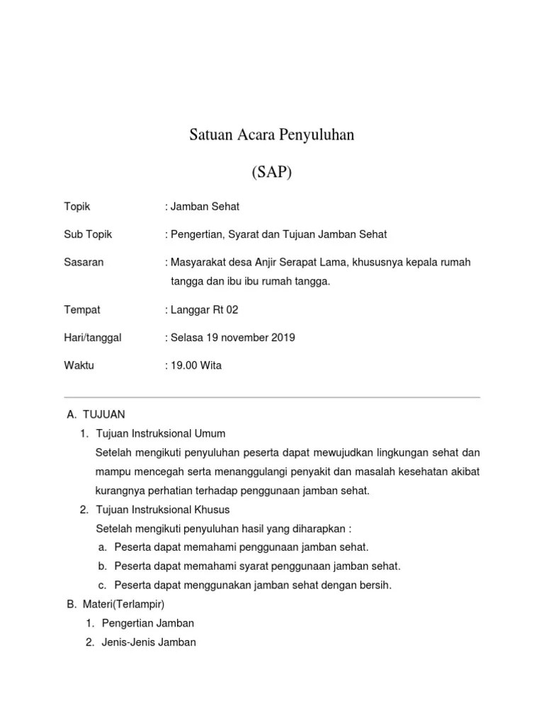Sap Jamban Sehat Oke | PDF
