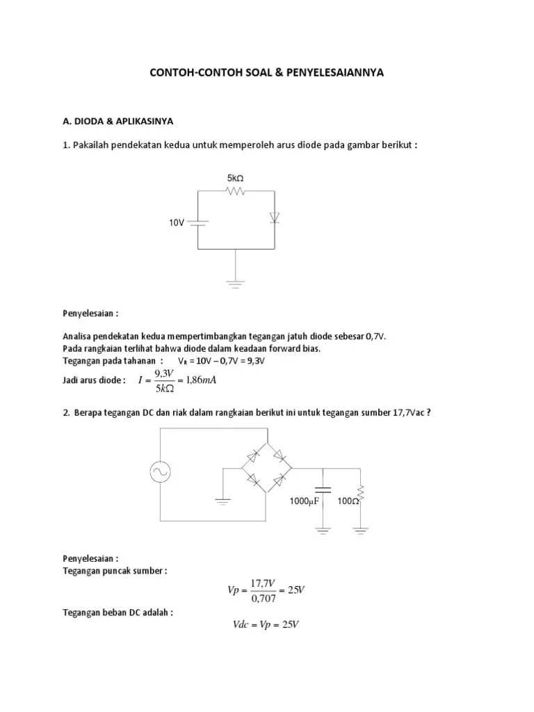 CONTOH2 Soal DiodaTransistor-1 PDF | PDF