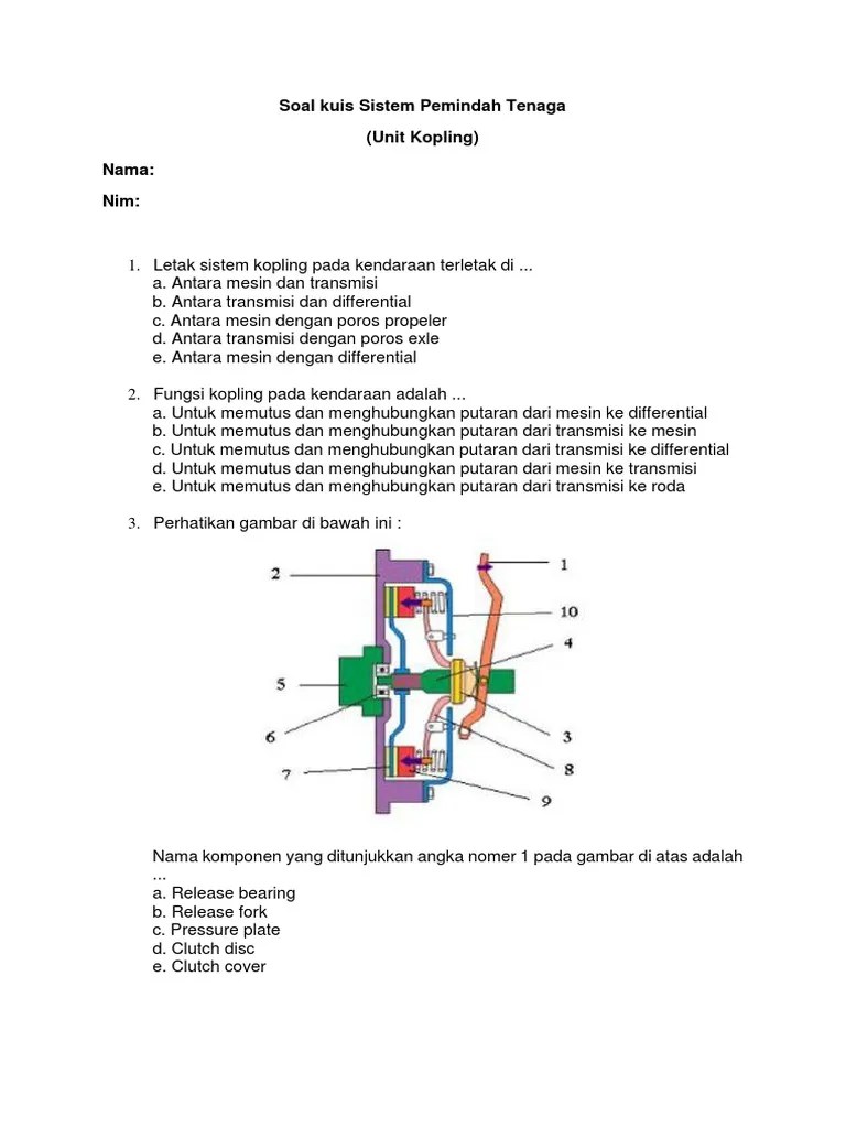 Soal Kuis Sistem Pemindah Tenaga | PDF