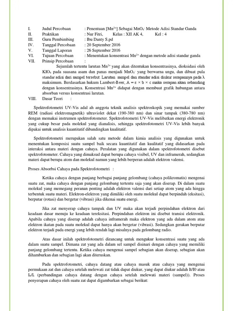 Laporan Mangan Adisi Standar Ganda | PDF