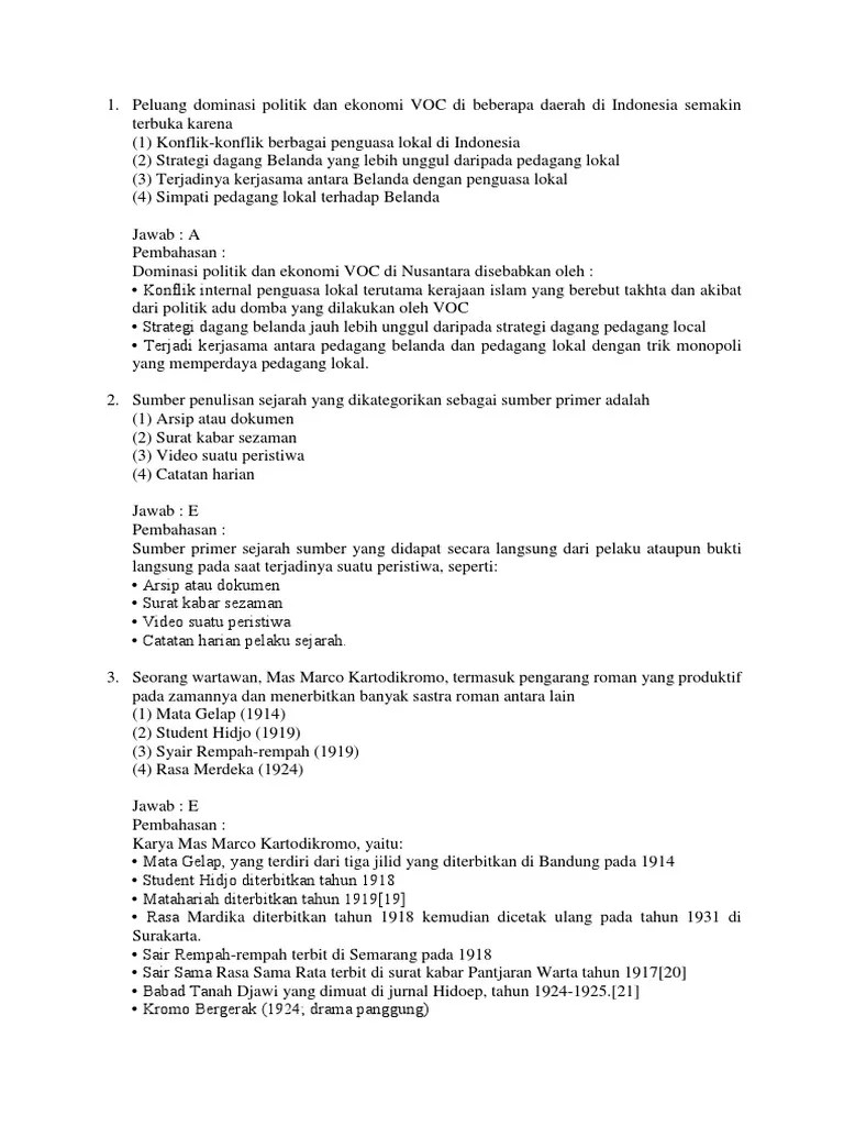 Soal Utul Ugm Sejarah