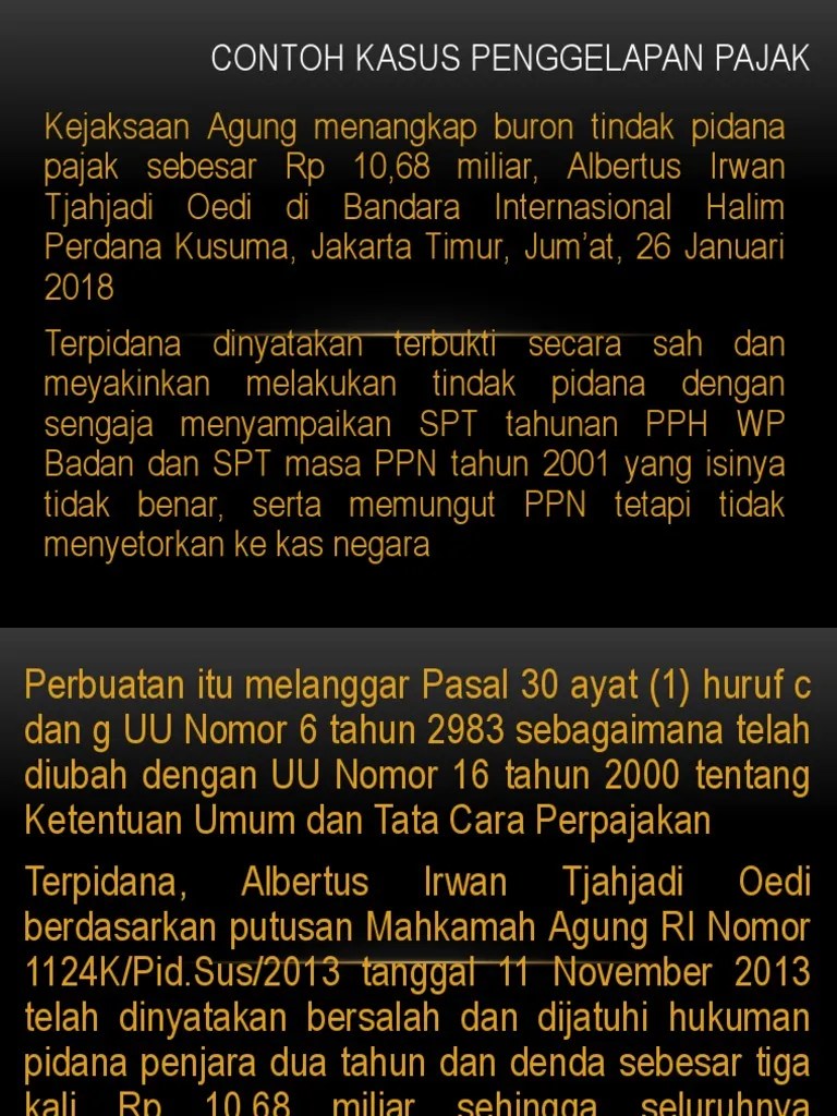 Contoh Kasus Penggelapan Pajak | PDF