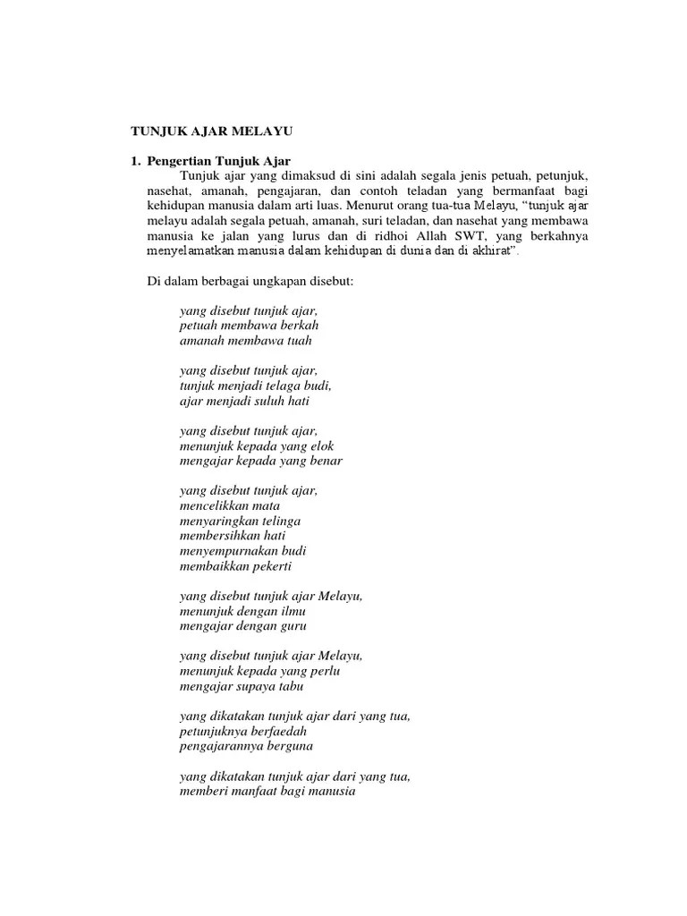 Tunjuk Ajar Melayu | PDF