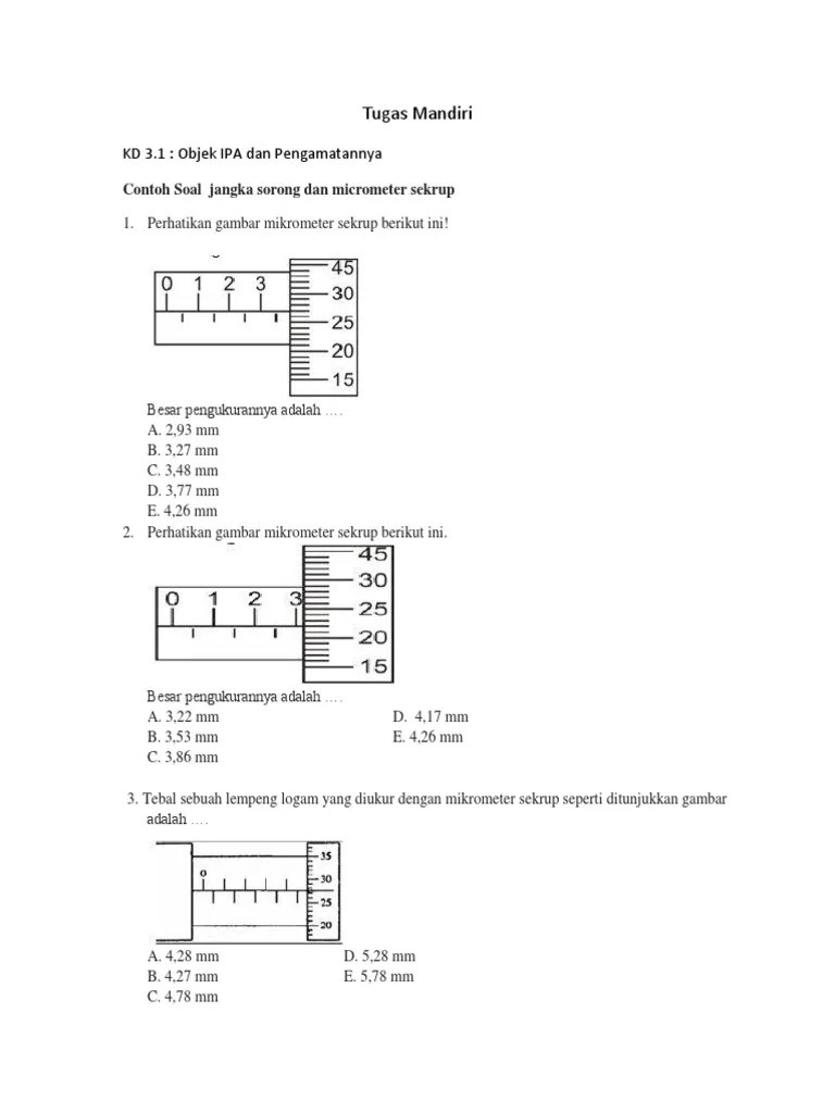 Contoh Soal Jangka Sorong | PDF