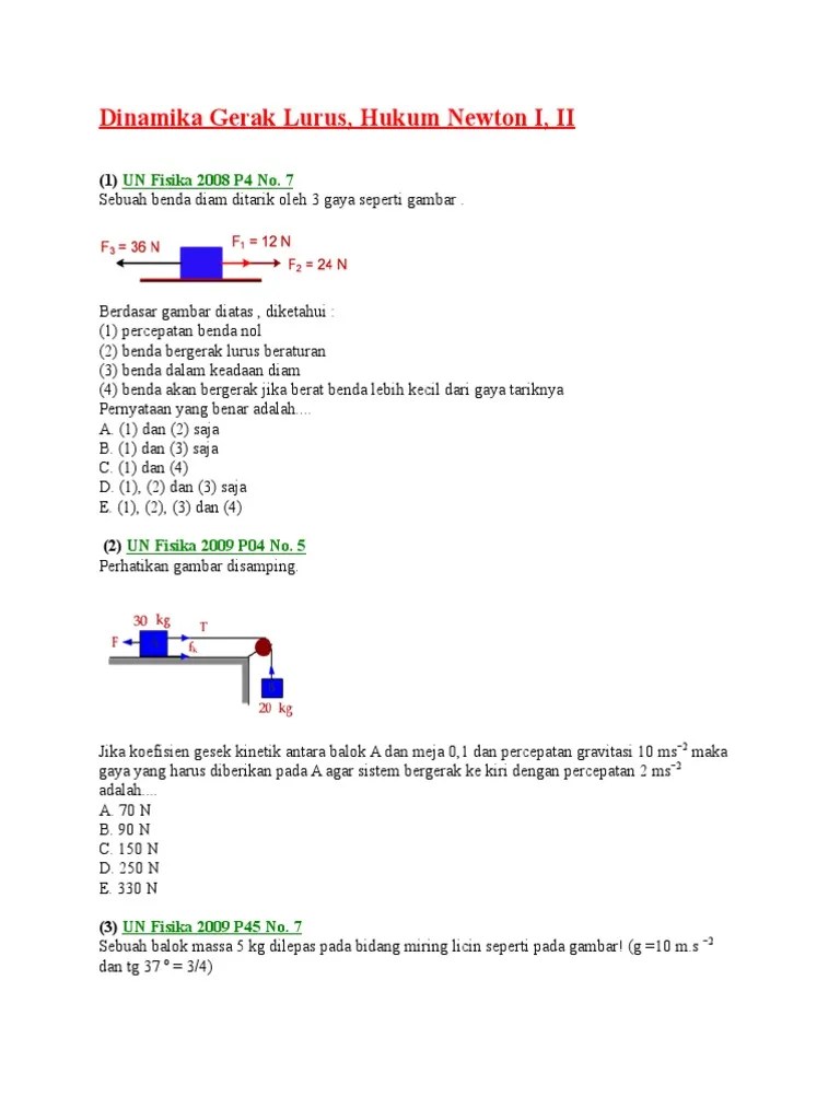 Dinamika Gerak Lurus