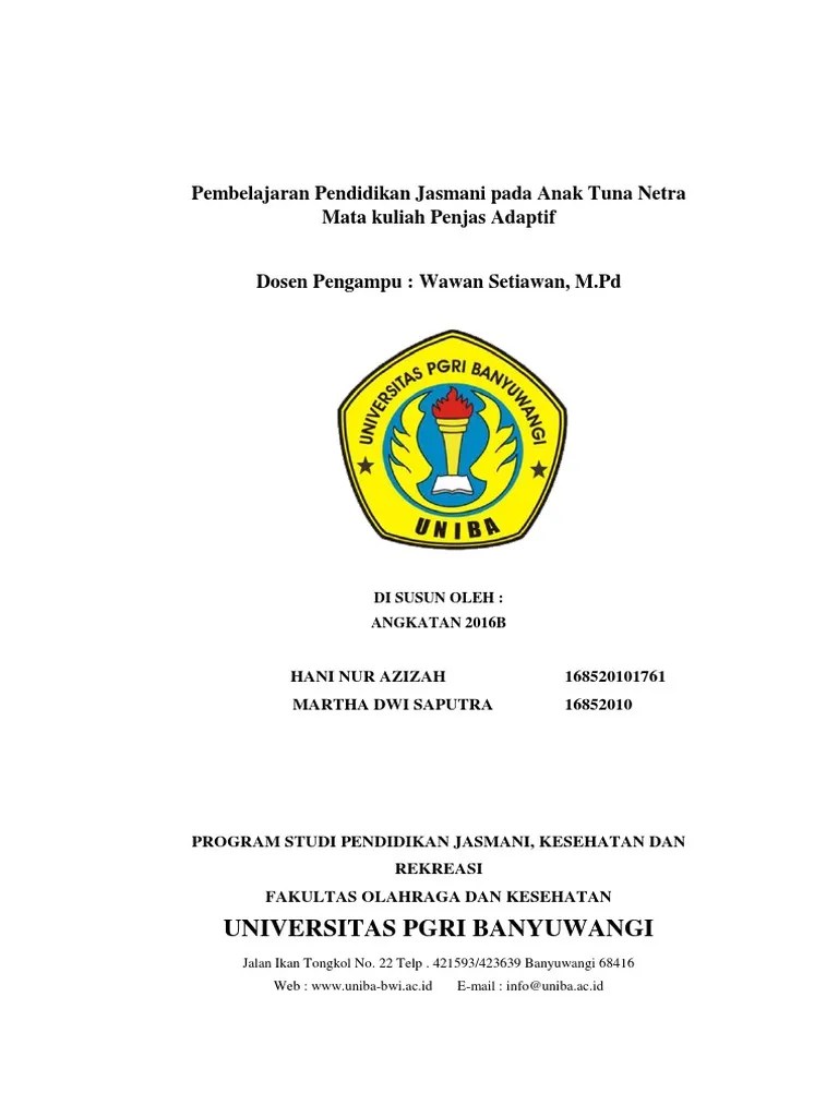Makalah Penjas Adaptif | PDF