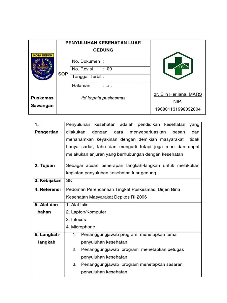 3.1 SOP Penyuluhan Kesehatan | PDF
