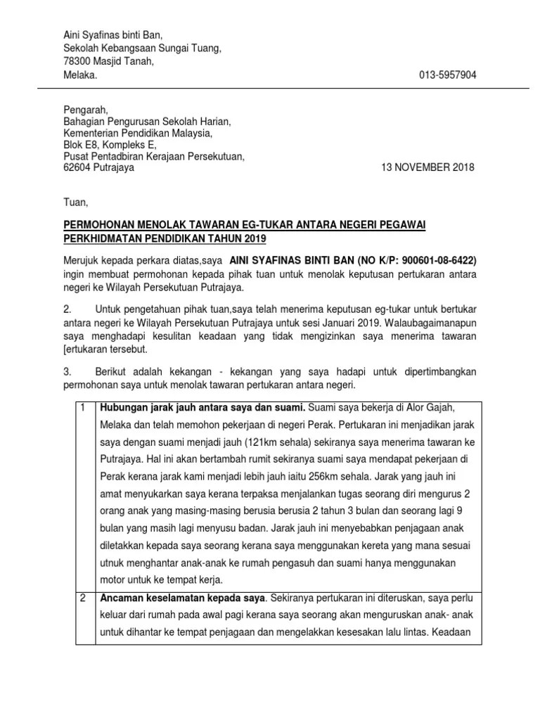 View surat penolakan tawaran menjalani latihan industri.pdf from jke 20010 at politeknik sultan azlan shah. Contoh Surat Penolakan Tawaran Kerja Radar Tekno