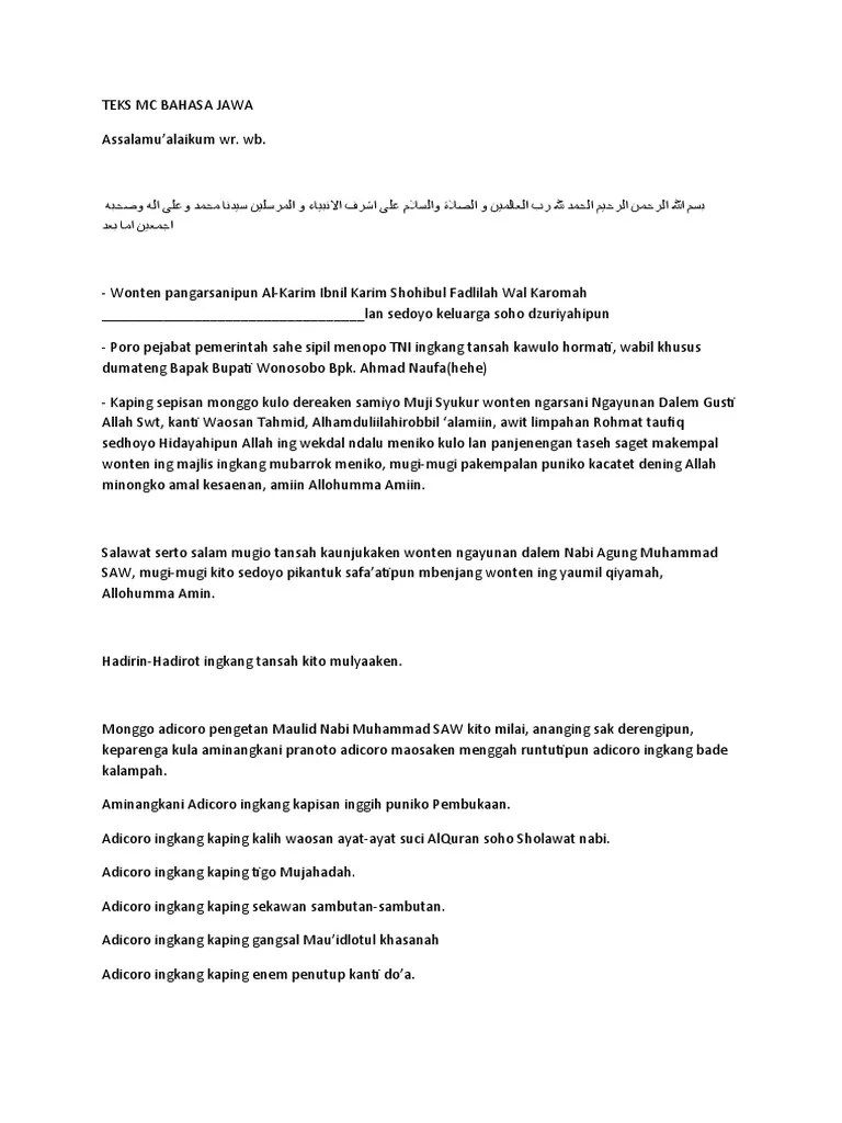 Contoh Teks Pembawa Acara Bahasa Jawa – Berbagai Contoh