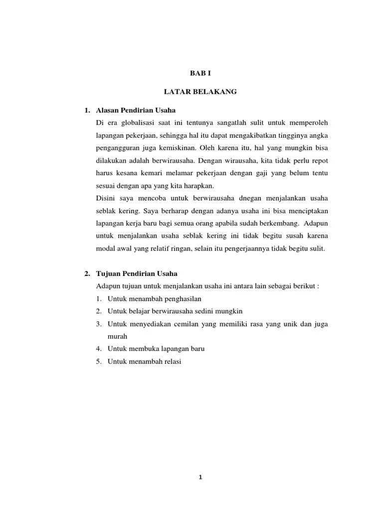 Contoh Proposal Usaha Seblak