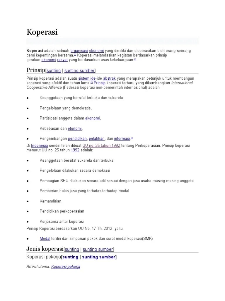 Materi Tentang Koperasi | PDF