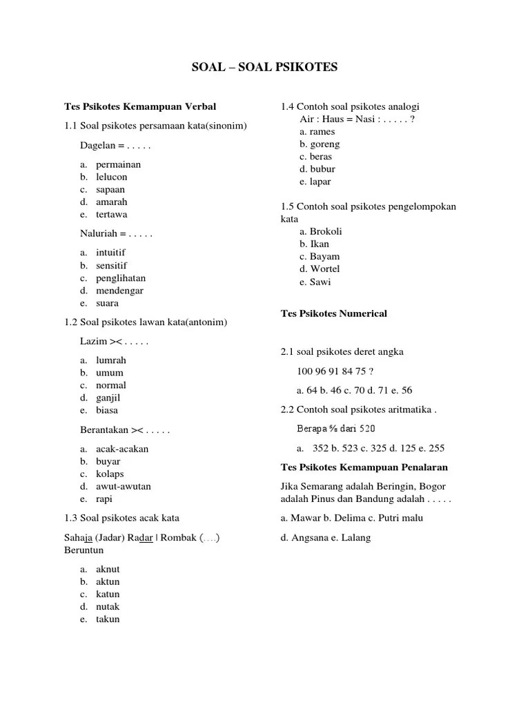 Psikotes | PDF