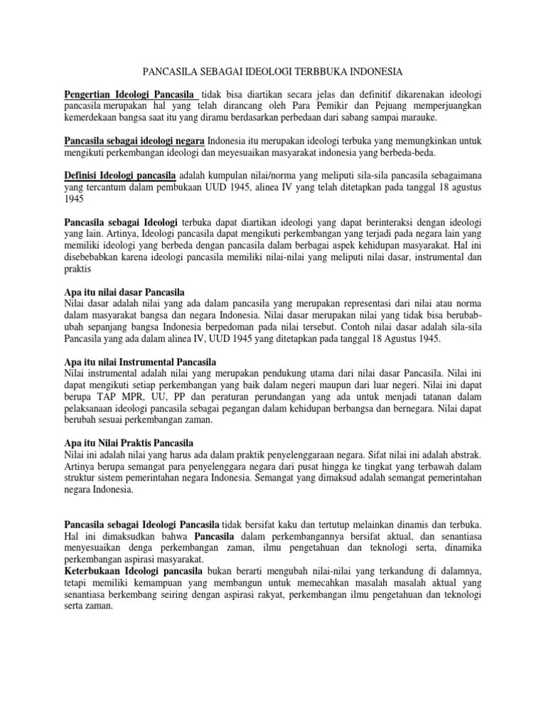 Pancasila Sebagai Ideologi Terbbuka | PDF