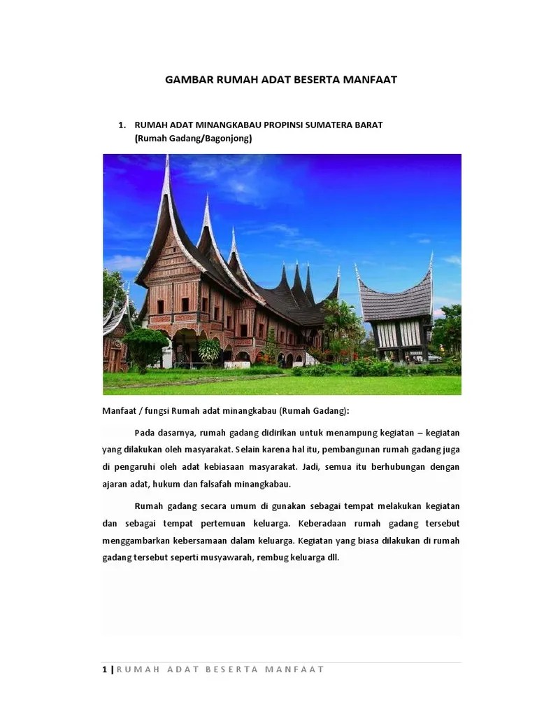 Gambar Rumah Adat Beserta Manfaat | PDF