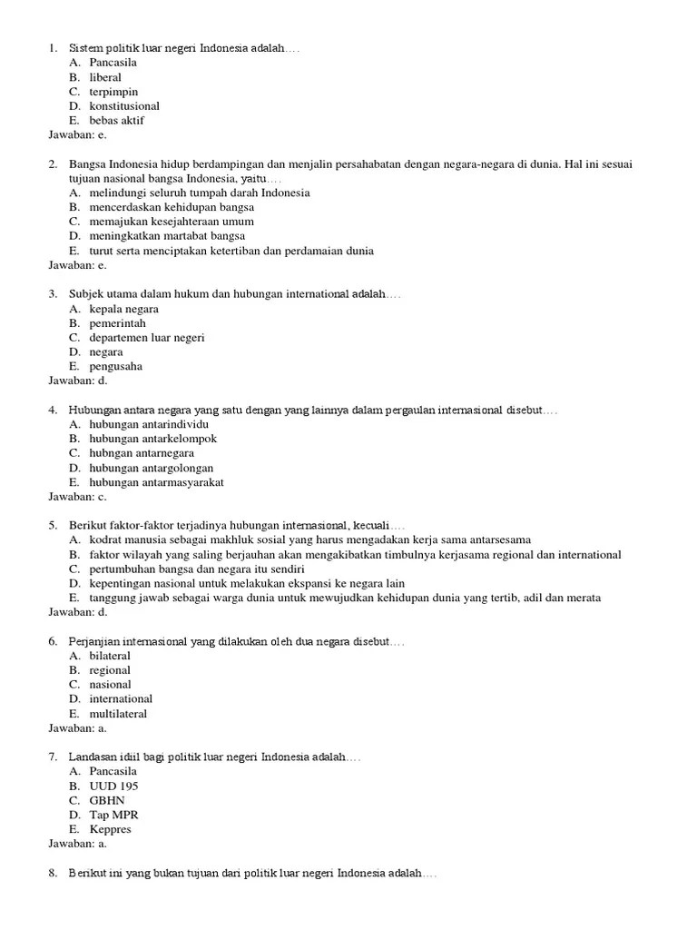 Berikut Tujuan Politik Luar Negeri Indonesia Yang Bebas Aktif Kecuali