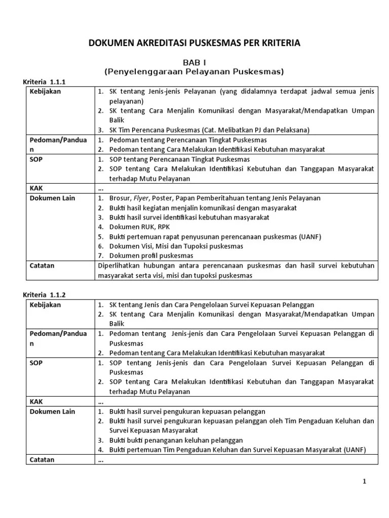 Penataan Dokumen Akreditasi Per Kriteria | PDF