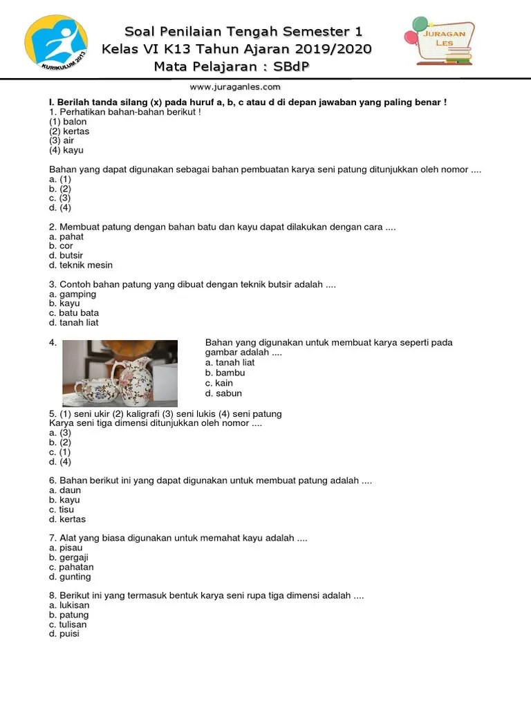 Soal SBDP Kelas 6 K13 Terbaru 2019 | PDF