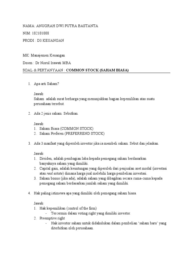 Manajemen Keuangan SASA | PDF