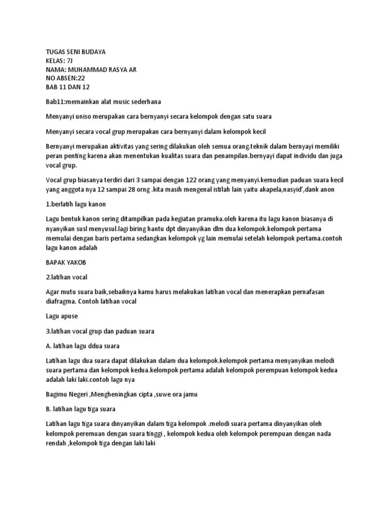Tugas Seni Budaya | PDF