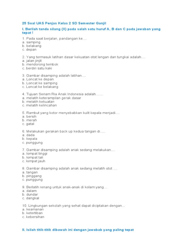 Soal Penjas Tentang Membentuk Kekuatan Otot Beserta Jawaban