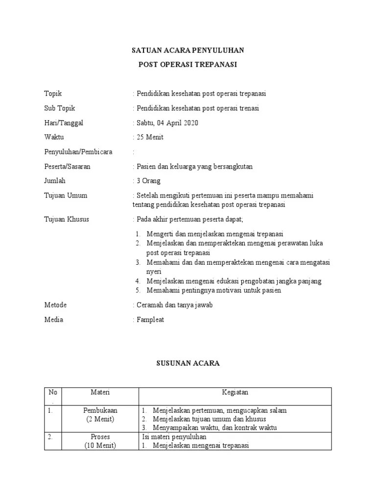 Satuan Acara Penyuluhan | PDF