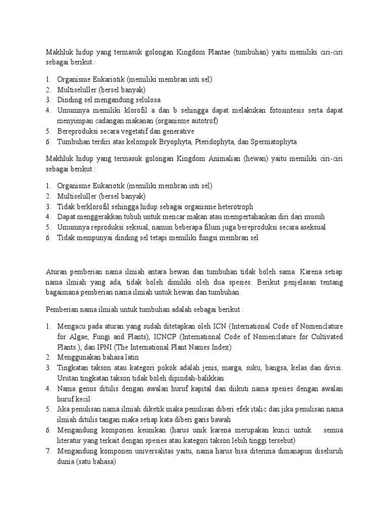 Makhluk Hidup Yang Termasuk Golongan Kingdom Plantae | PDF