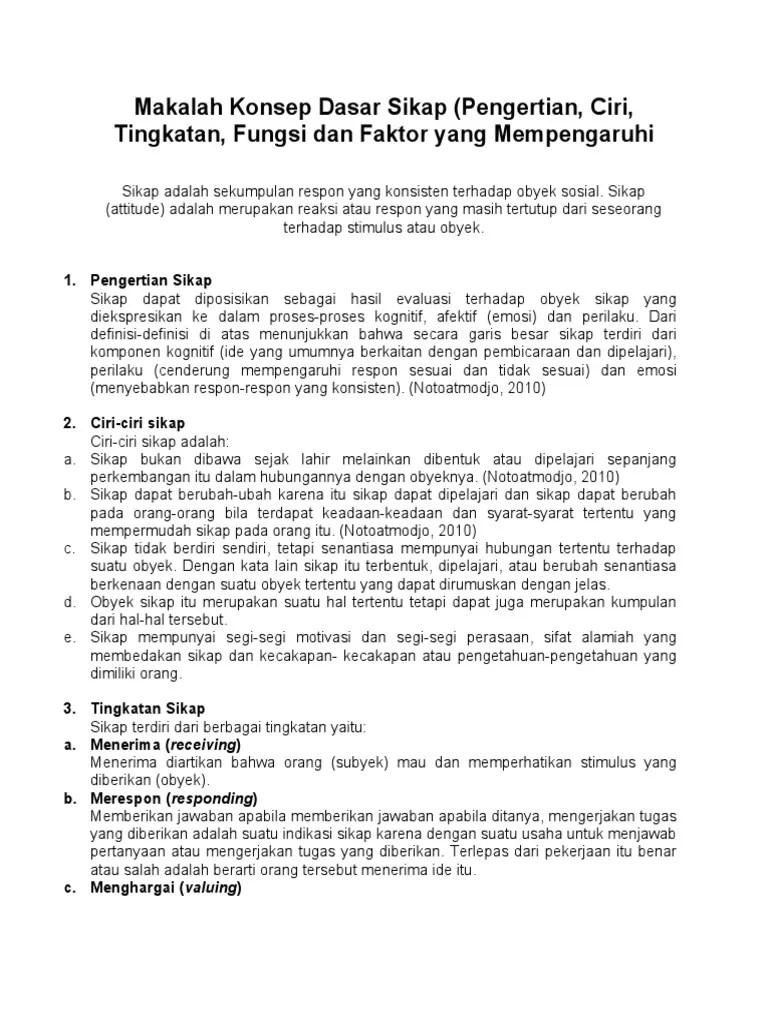 Makalah Konsep Dasar Sikap | PDF